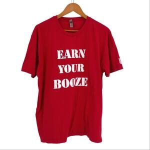 Earn Your Booze red tshirt men’s XL